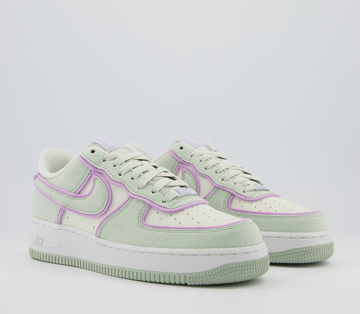 Nike Air Force 1 07 Trainers Nike Air Force 1 07 Trainers Sea Glass Seafoam Pur Violet Lining Gel