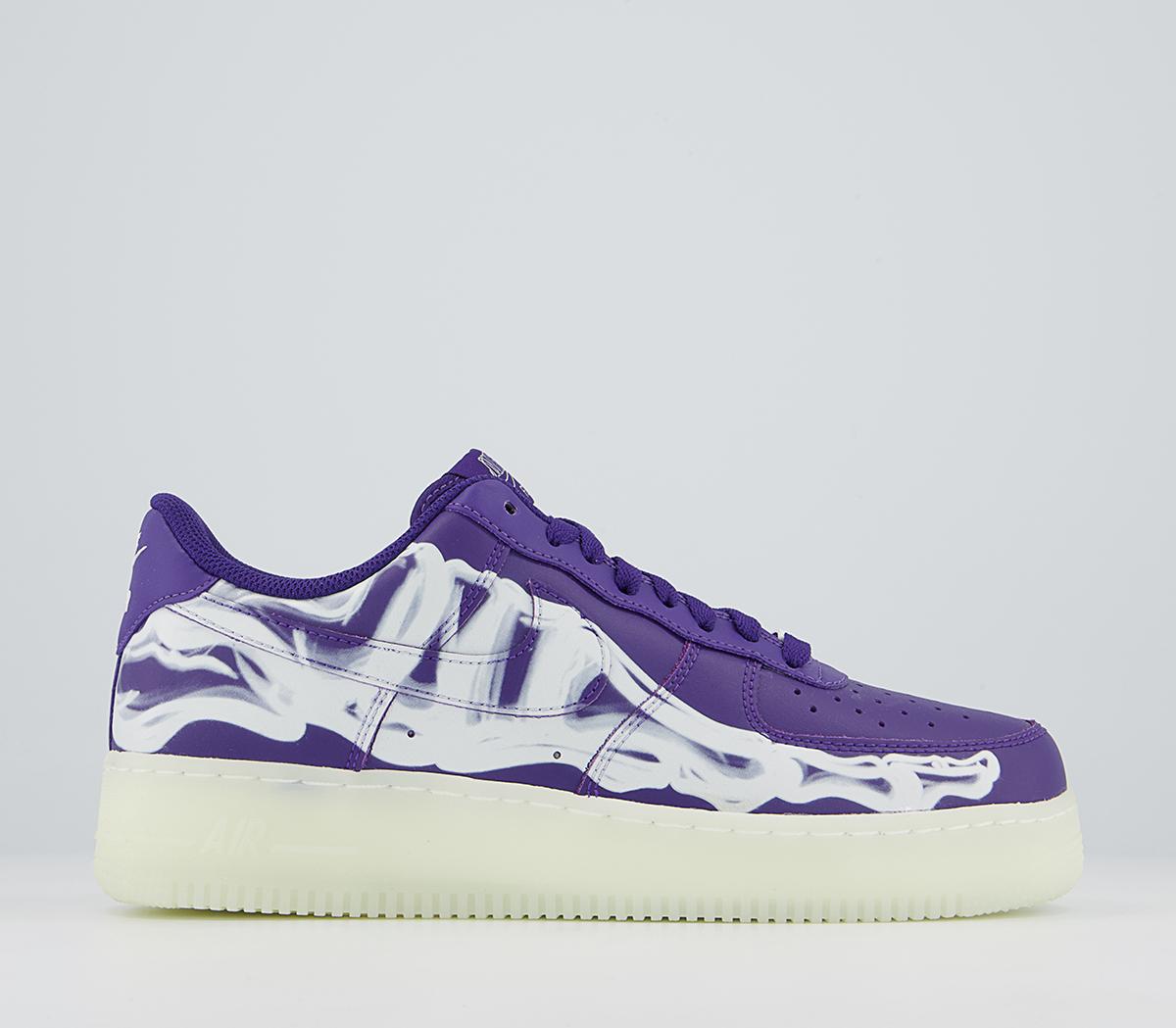 Nike Air Force 1 07 Trainers Skeleton Court Purple Court Purple White ...