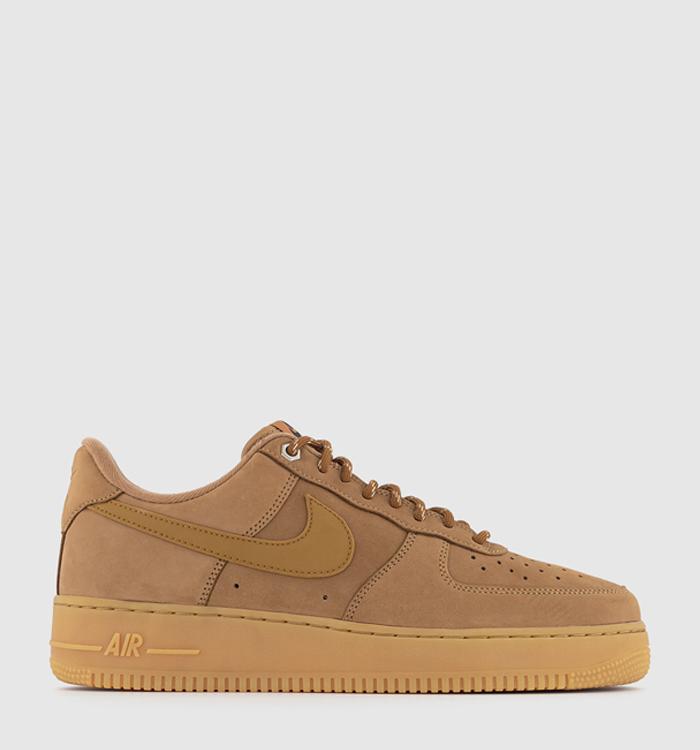 Nike Air Force 1 07 Trainers Flax Wheat Gum Light Brown
