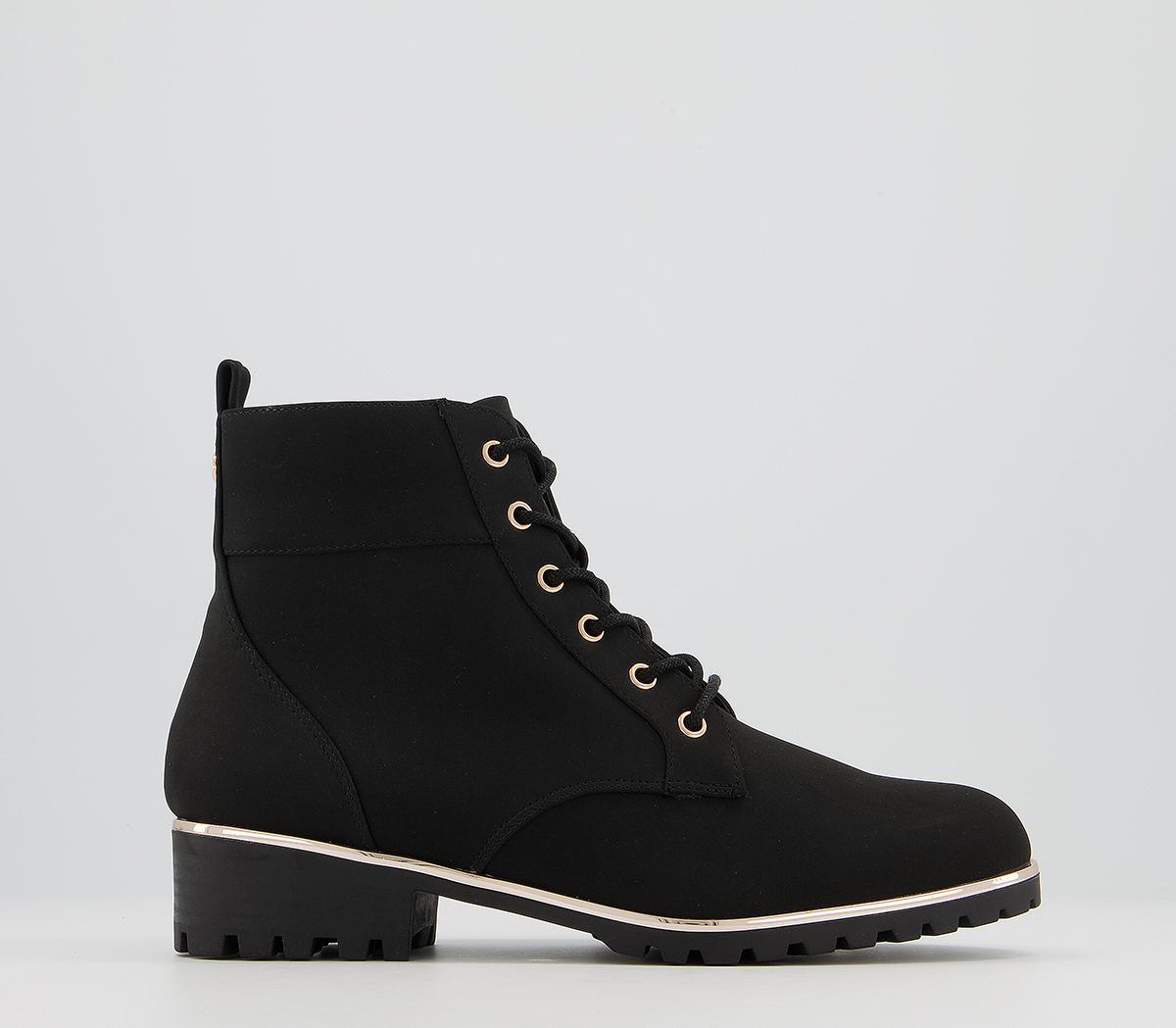 OFFICEArticle Hardware Lace Up Ankle BootsBlack