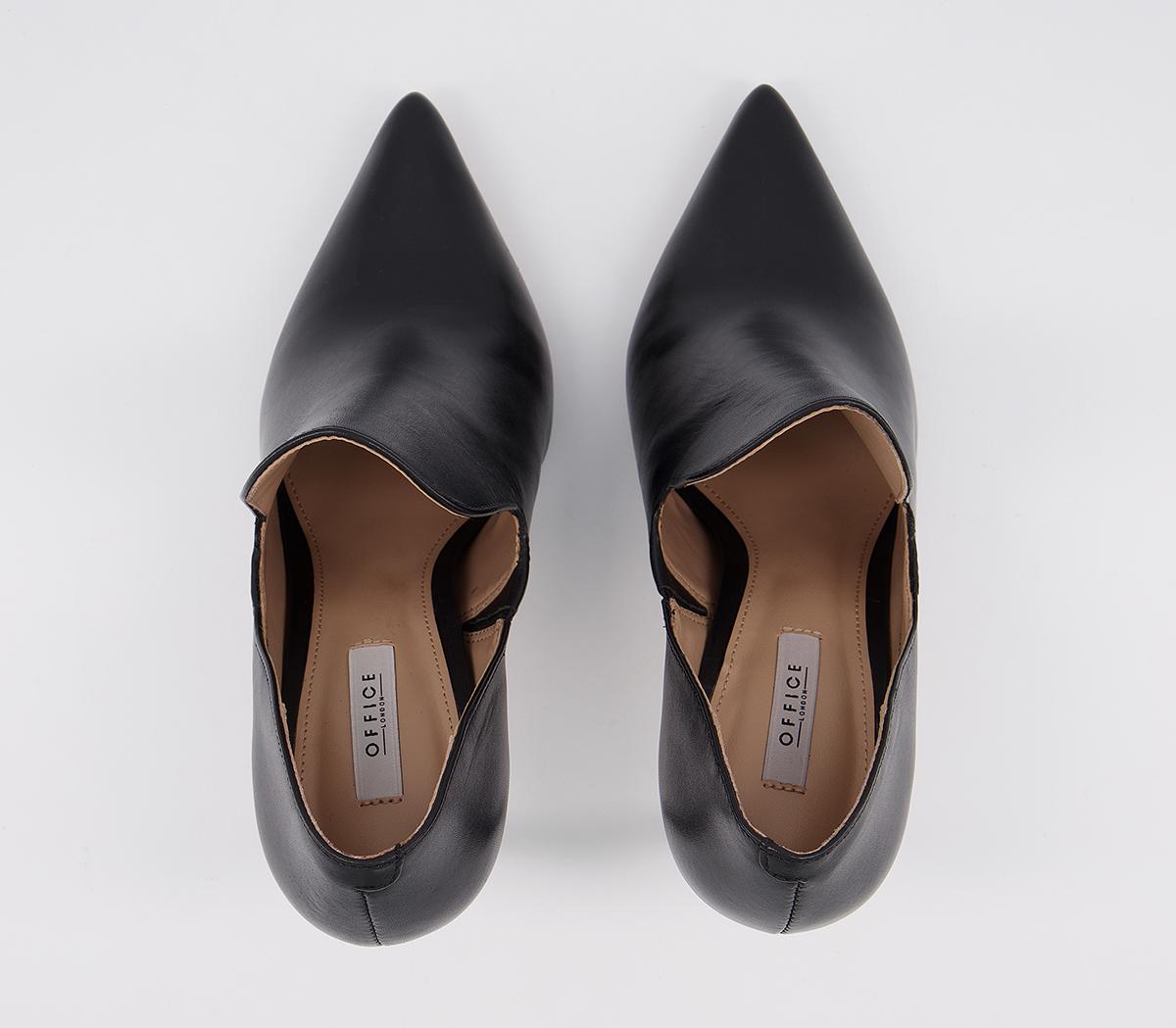 OFFICE Happen High Cut Shoe Boots Black Leather High Heels