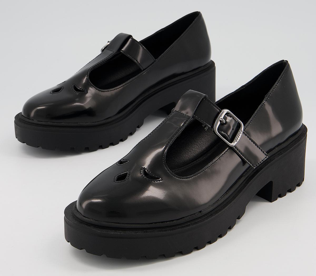 Office Frankly T-Bar Chunky Shoes Office Frankly T-Bar Chunky Shoes Shiny Black