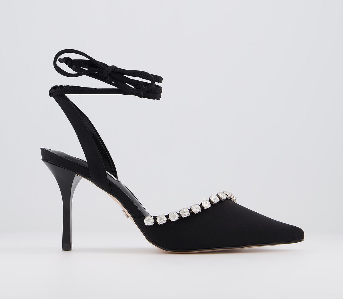 OFFICEMeander Mid Ankle Tie CourtsBlack With Embellishment