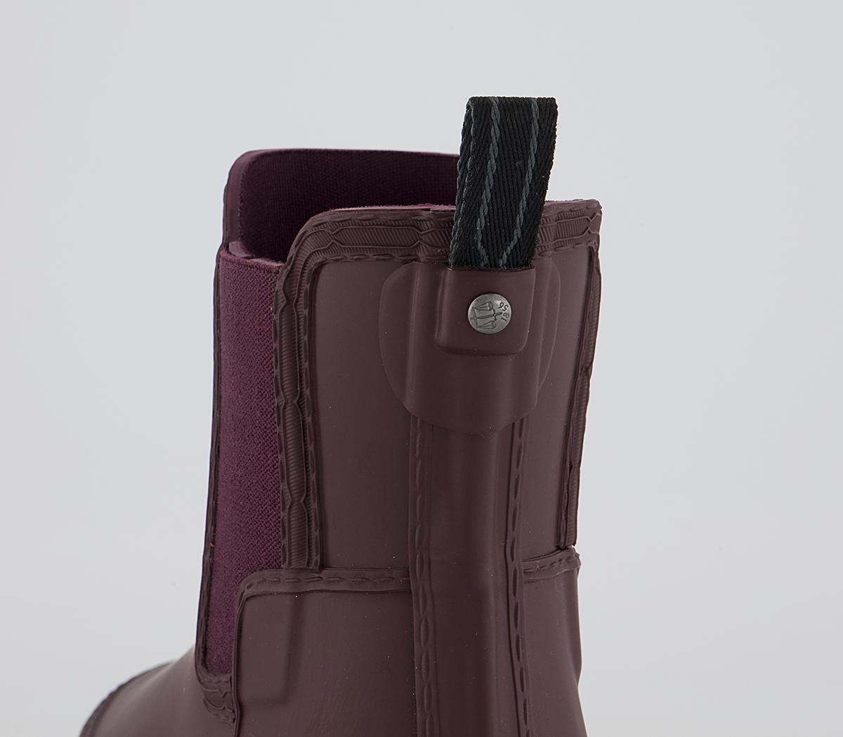 Hunter Refined Stitch Detail Chelsea Boots W Chestnut Crust - Women's Ankle Boots