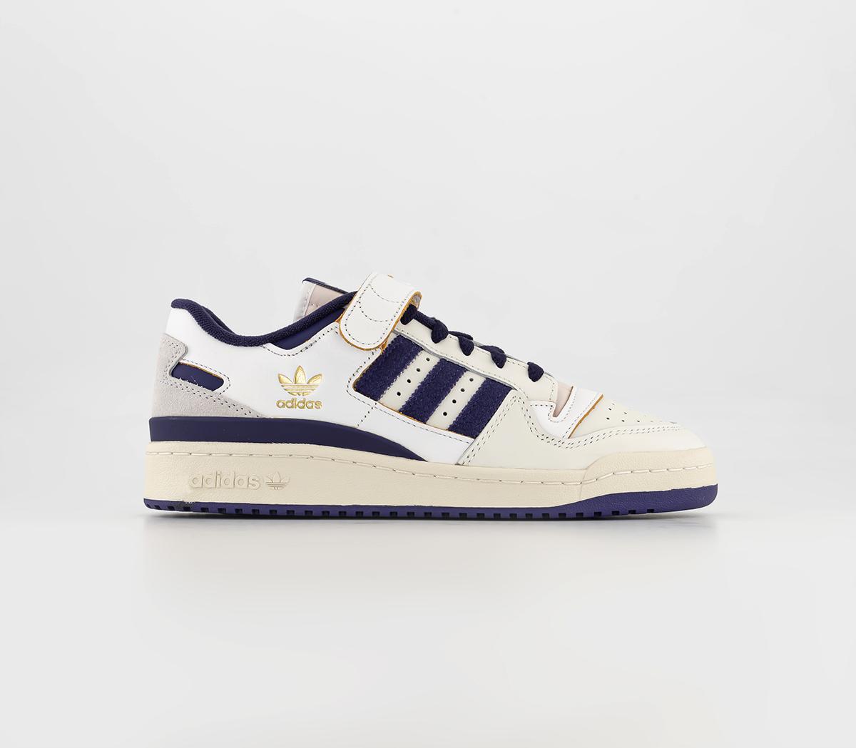 adidasForum 84 Low Trainers Off White Collegiate Purple Cream White