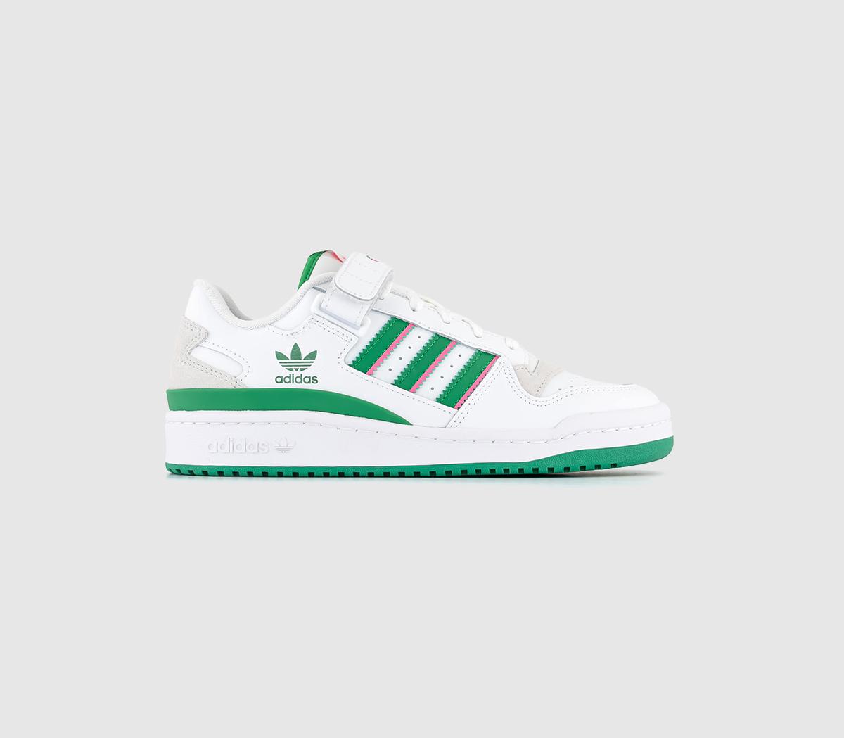 adidasForum 84 Low Trainers White Greenlucid Pink