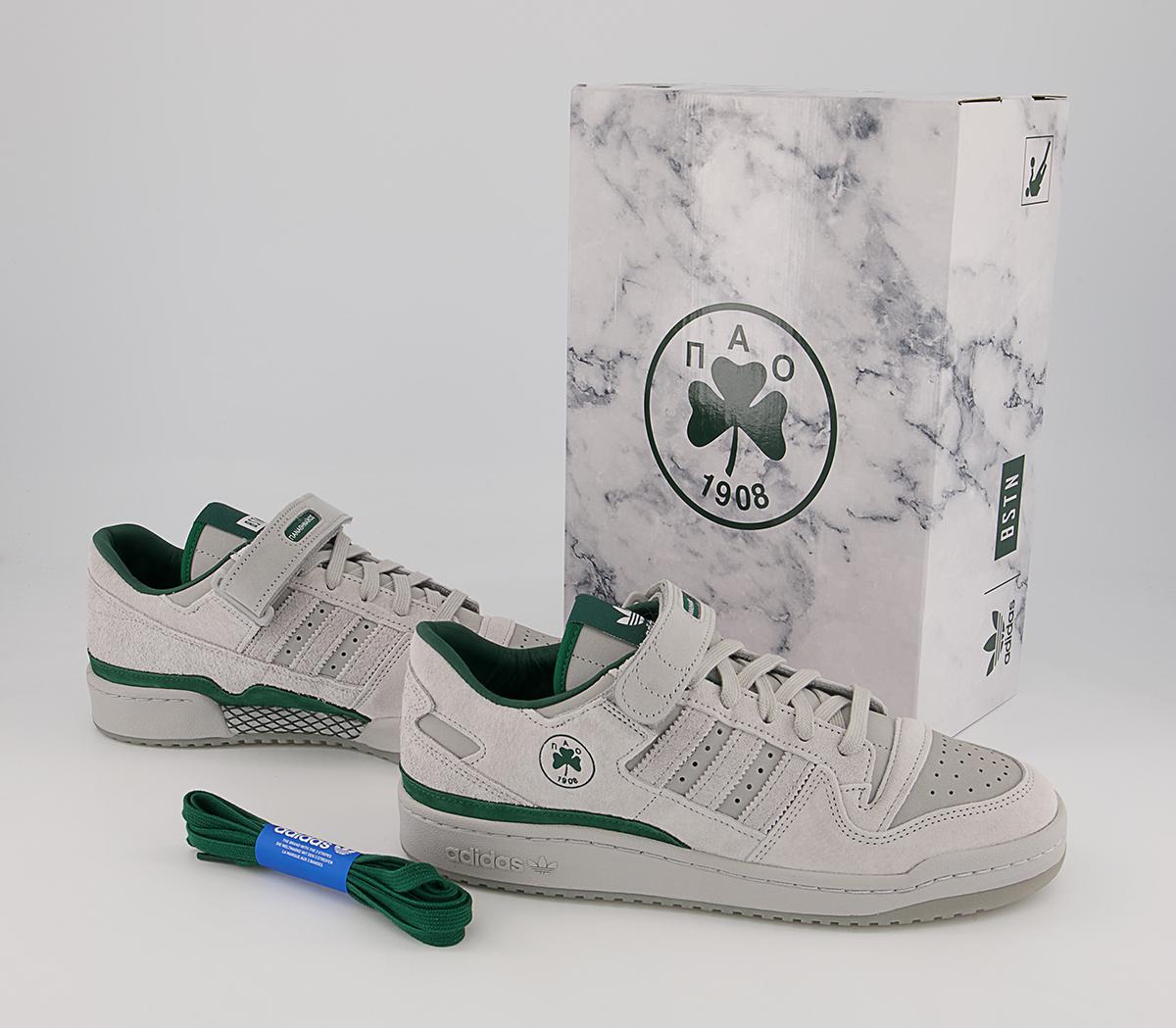 adidas Forum 84 Low Trainers adidas Forum 84 Low Trainers Panathinaikos Grey Dark Green