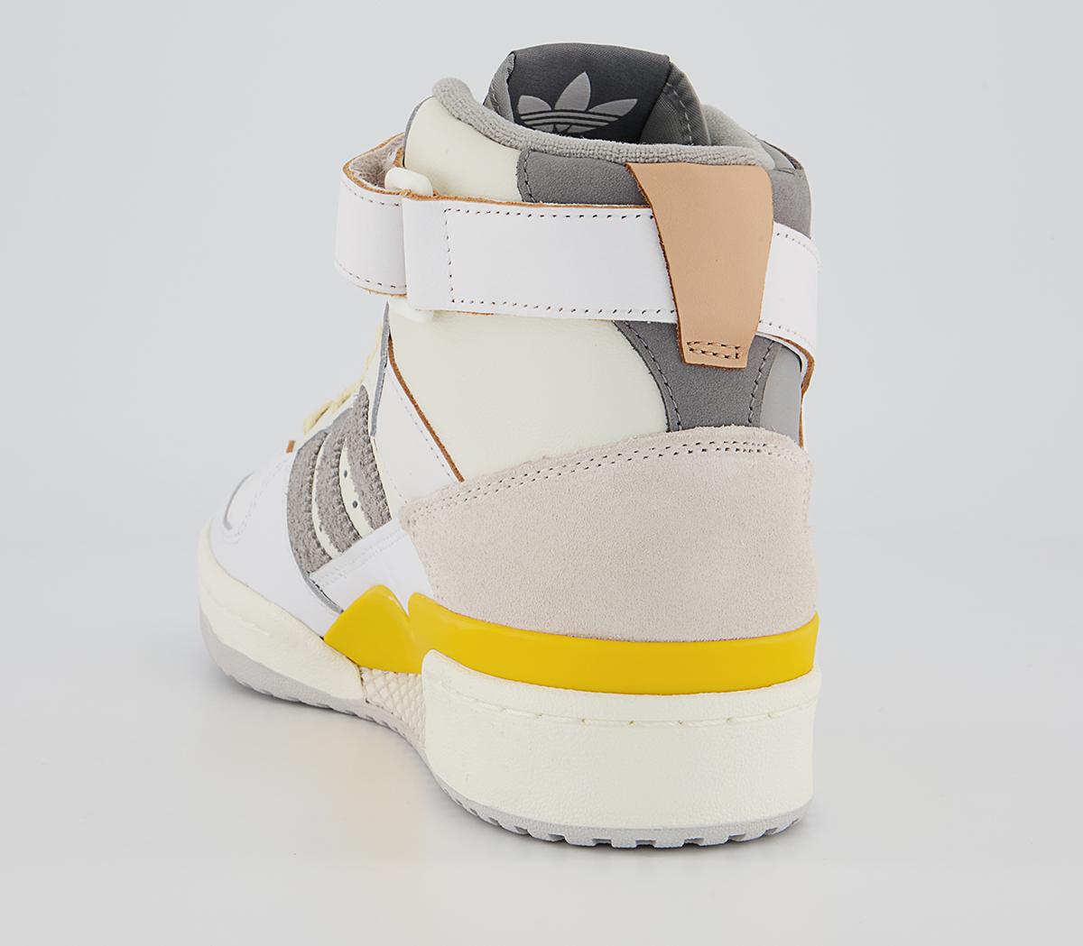 adidas Forum 84 Hi Trainers adidas Forum 84 Hi Trainers White Mgh Solid Grey Yellow