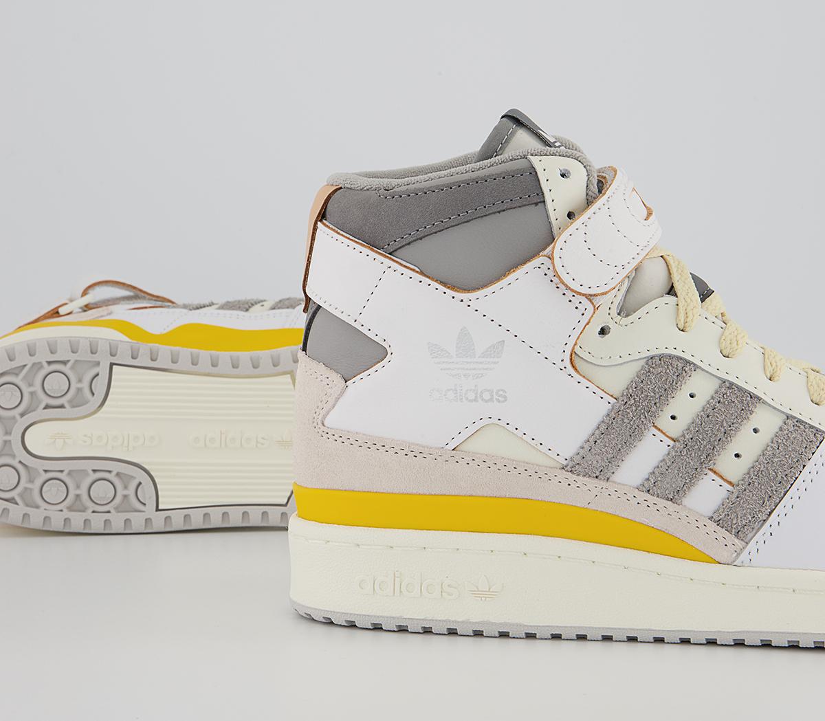 adidas Forum 84 Hi Trainers adidas Forum 84 Hi Trainers White Mgh Solid Grey Yellow