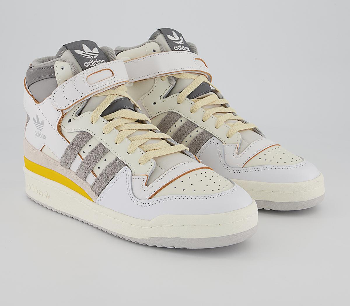 adidas Forum 84 Hi Trainers adidas Forum 84 Hi Trainers White Mgh Solid Grey Yellow