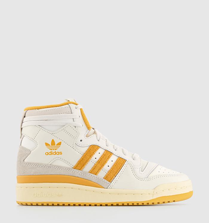 adidas Forum 84 Hi Trainers Off White Pre Loved Yellow Cloud White