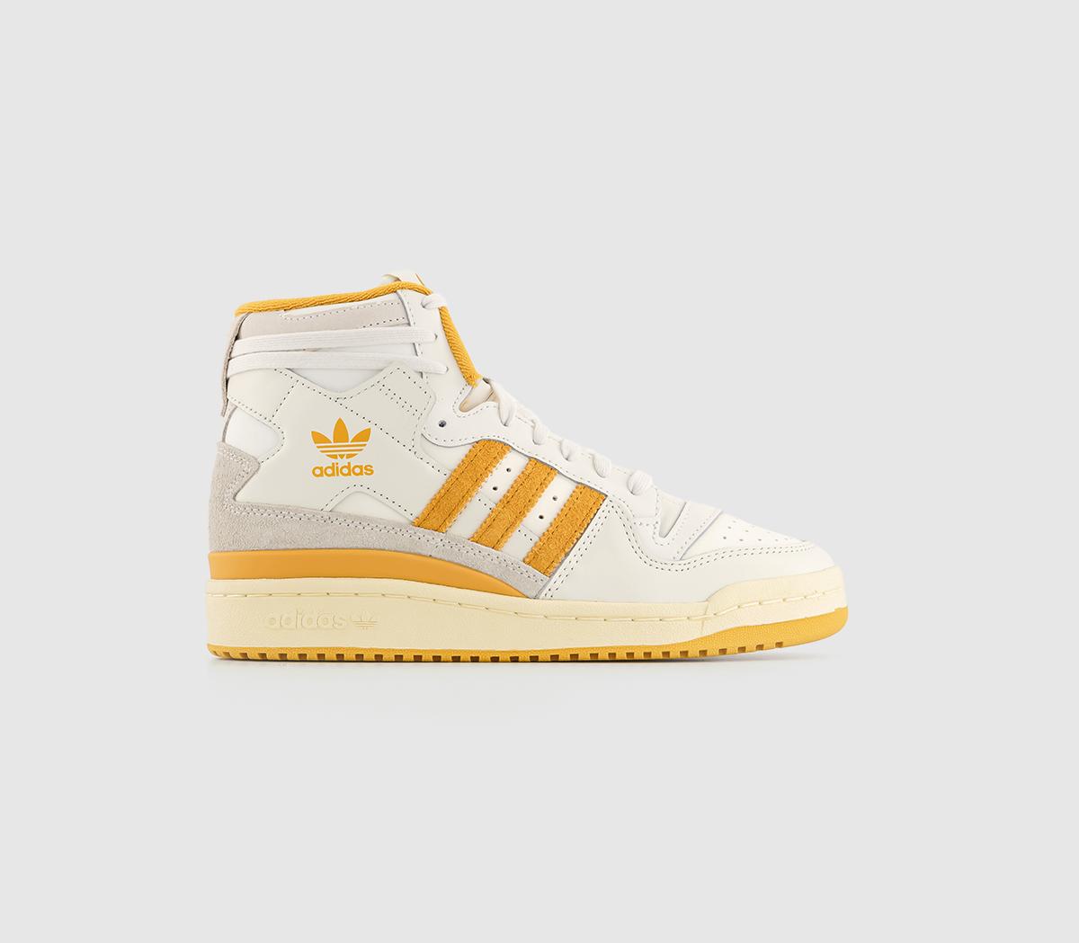 adidasForum 84 Hi Trainers Off White Pre Loved Yellow Cloud White