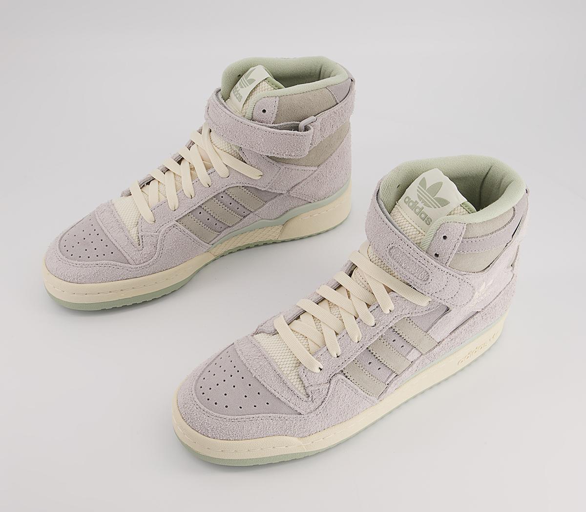 adidas Forum 84 Hi Trainers adidas Forum 84 Hi Trainers Grey Two Halo Green Off White