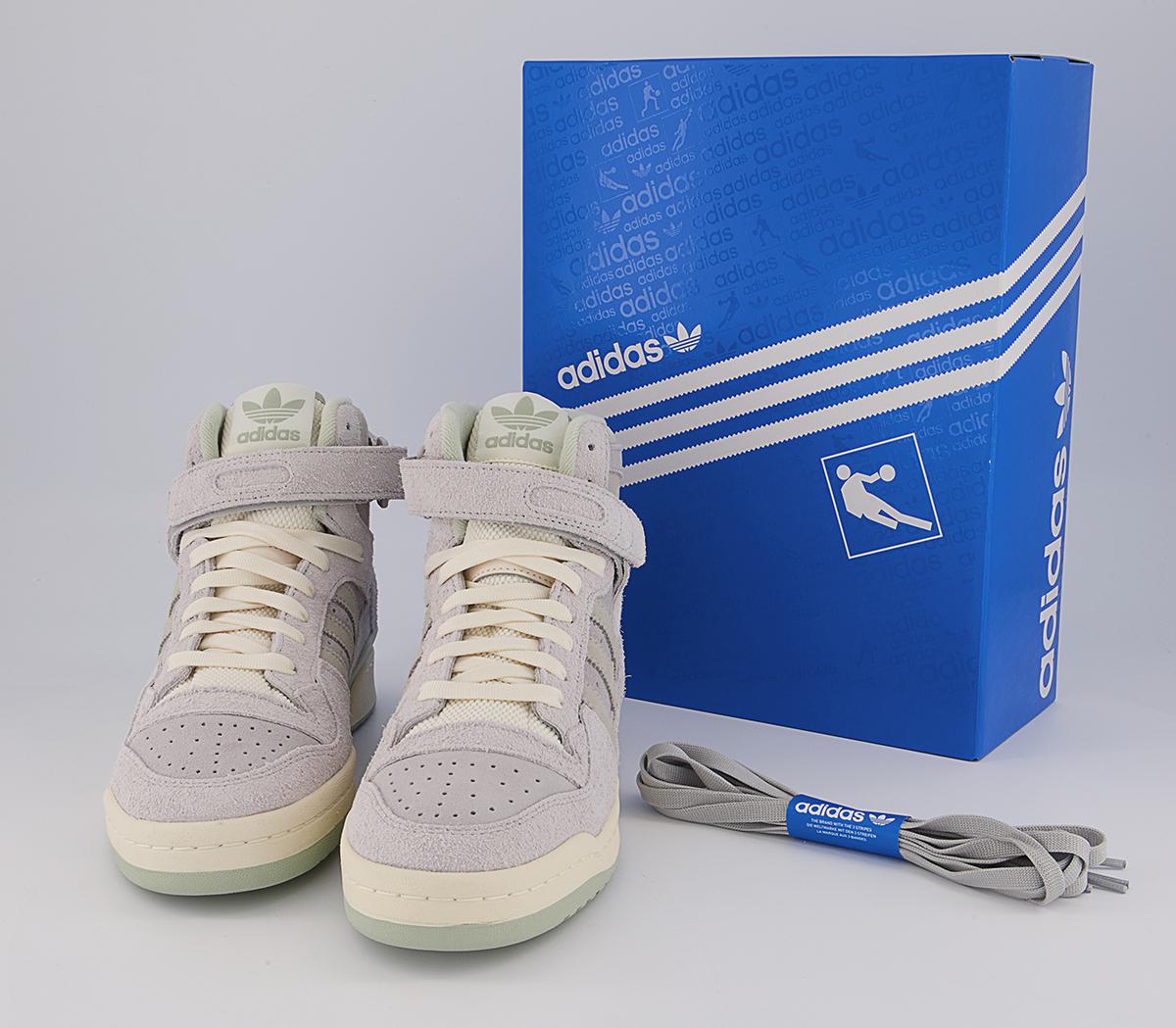 adidas Forum 84 Hi Trainers adidas Forum 84 Hi Trainers Grey Two Halo Green Off White
