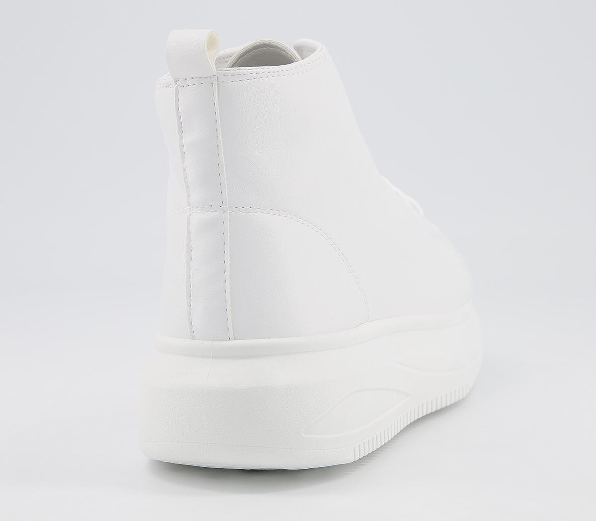 Koi Footwear Koi Chunky Mid Trainers Vegan White Flat Shoes for Women