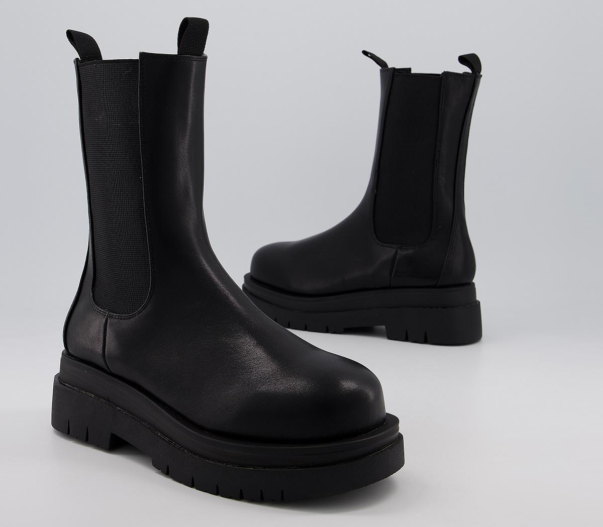 Koi Footwear Chunky Mid Calf Boots Black - Knee High Boots