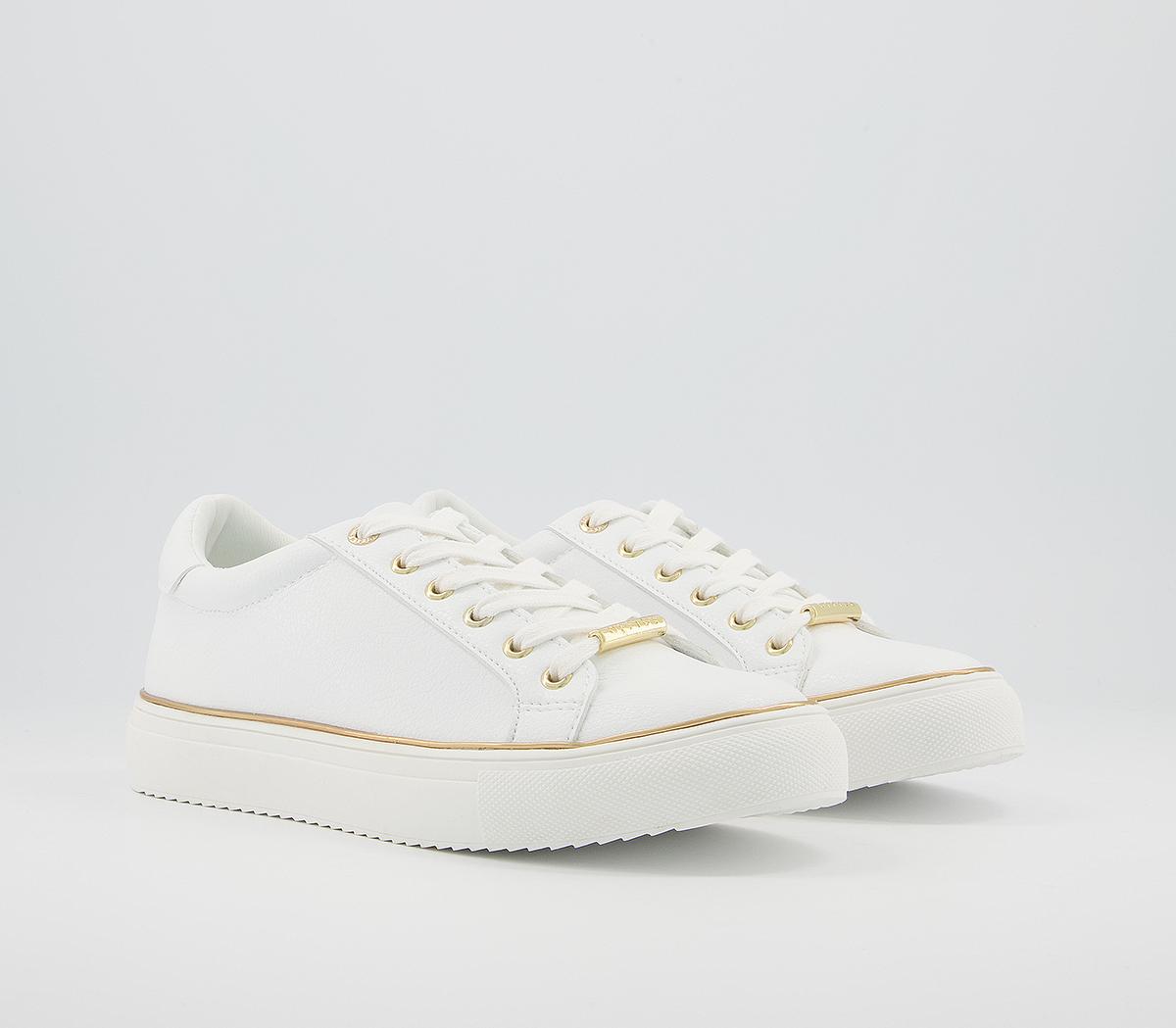 Office Frosty Lace Up With Rand Trainers Office Frosty Lace Up With Rand Trainers White With Gold Rand