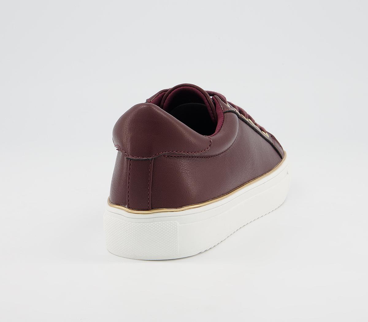 Office Frosty Lace Up With Rand Trainers Office Frosty Lace Up With Rand Trainers Burgundy With Gold Rand