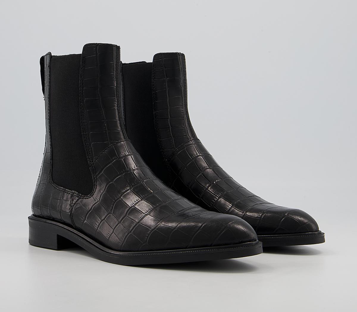 Vagabond Shoemakers Frances Chelsea Boots Black Embossed - Women's 