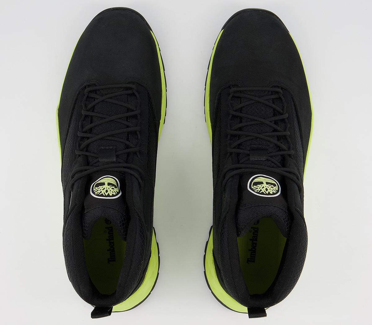 TimberlandSolar Wave Mid TrainersBlack Nubuck And Lime