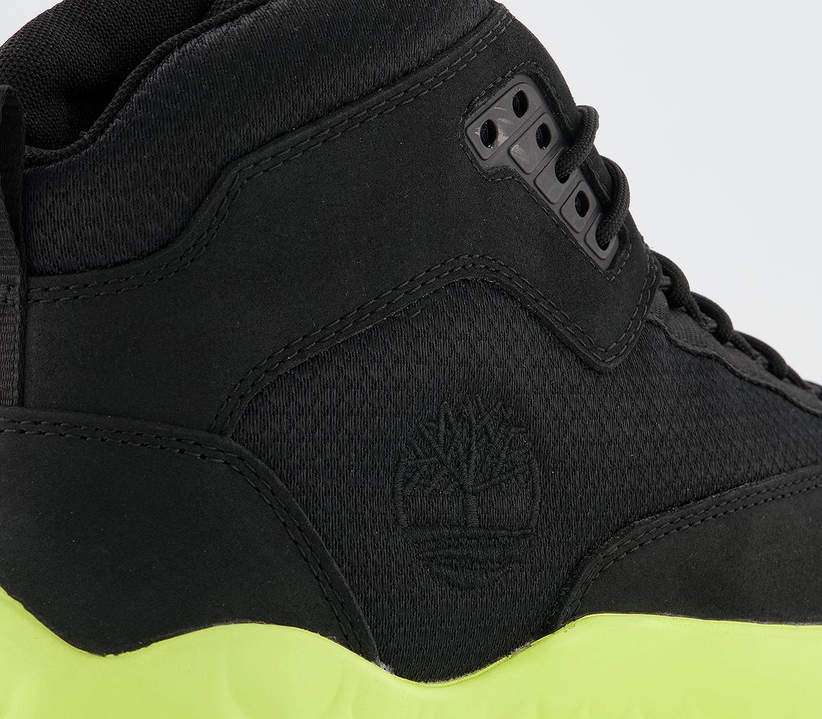 TimberlandSolar Wave Mid TrainersBlack Nubuck And Lime