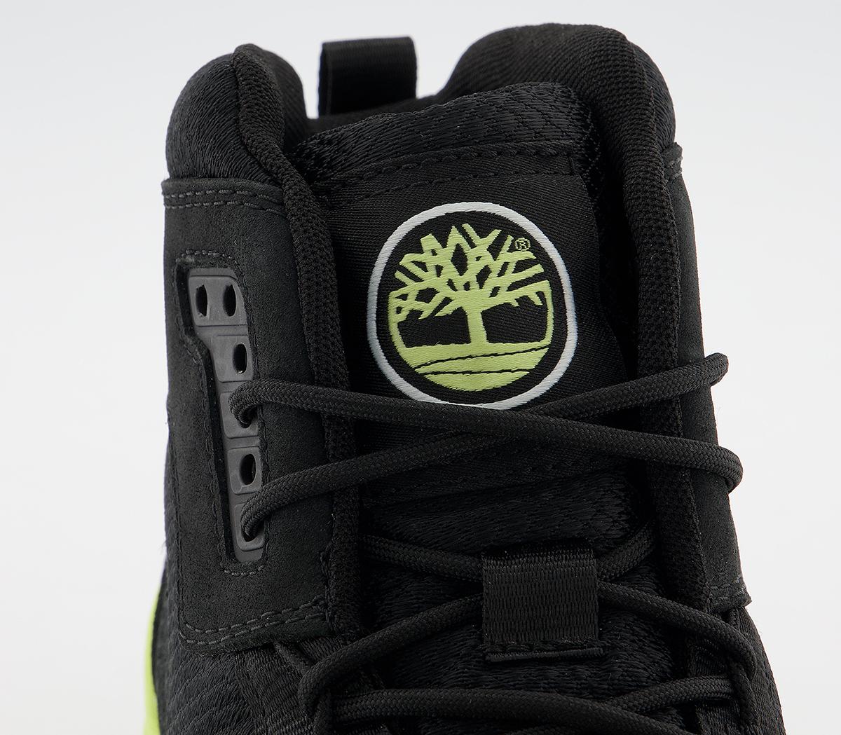 TimberlandSolar Wave Mid TrainersBlack Nubuck And Lime