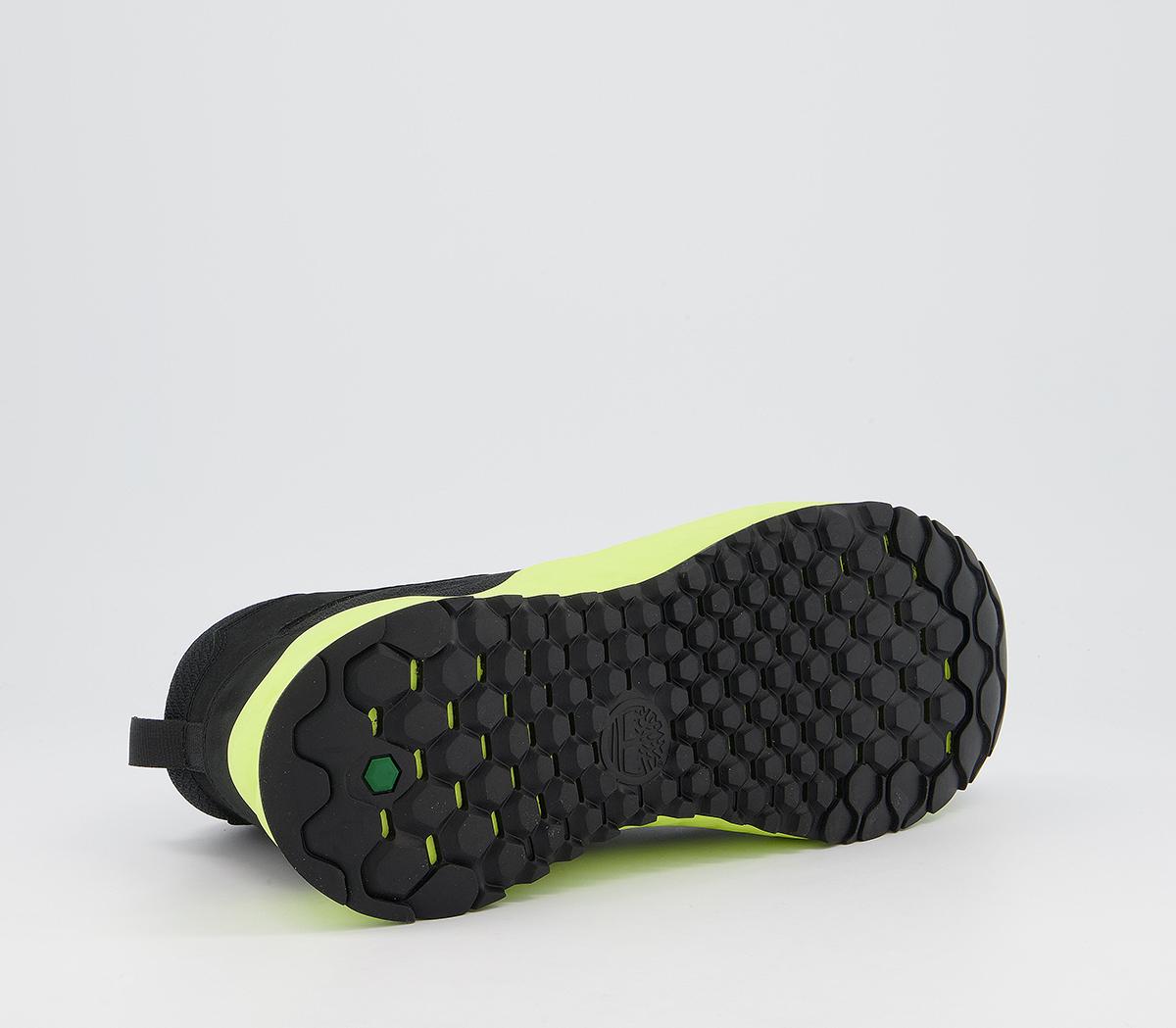 TimberlandSolar Wave Mid TrainersBlack Nubuck And Lime