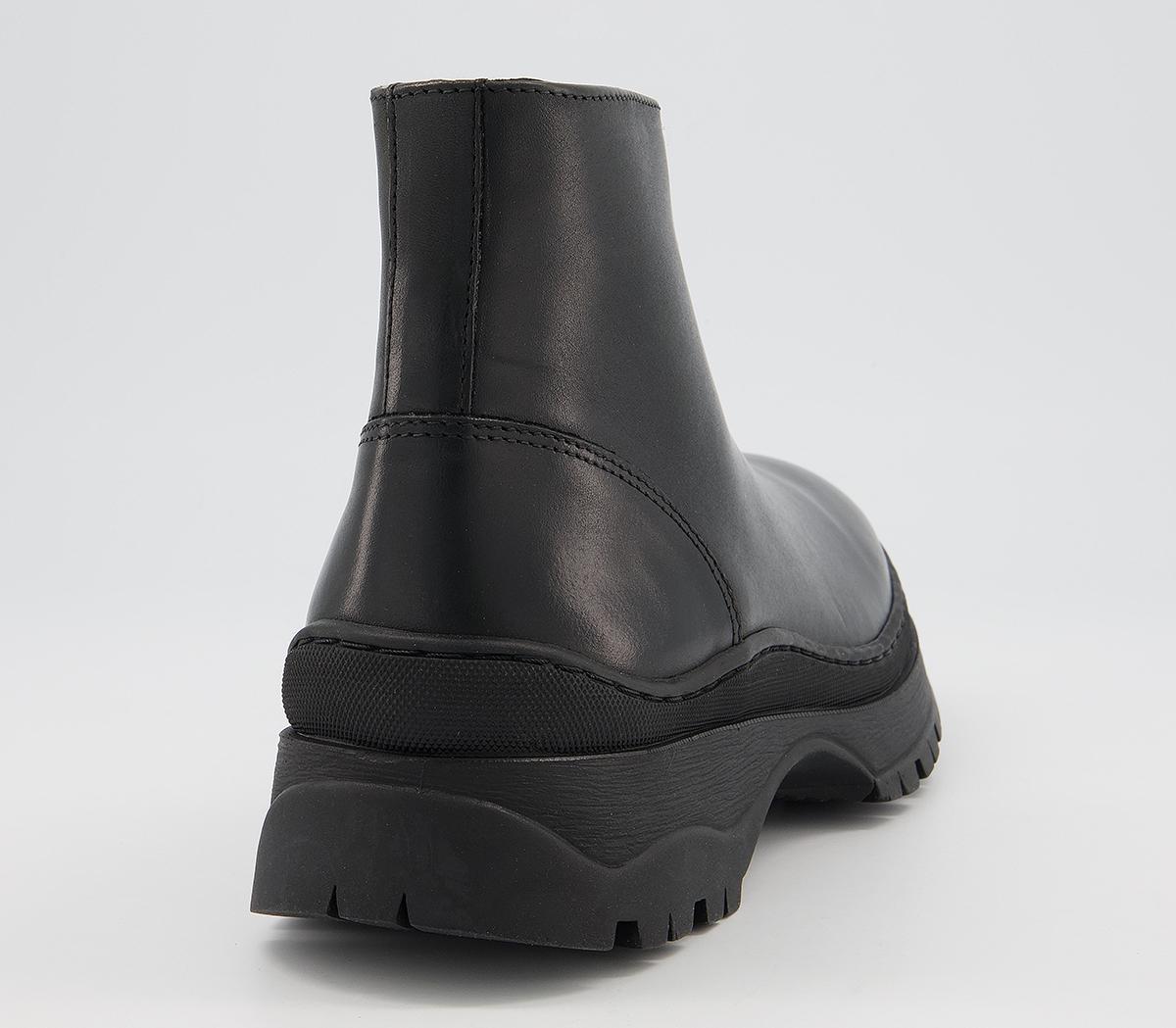 Office Benedict Front Zip Boots Office Benedict Front Zip Boots Black Leather