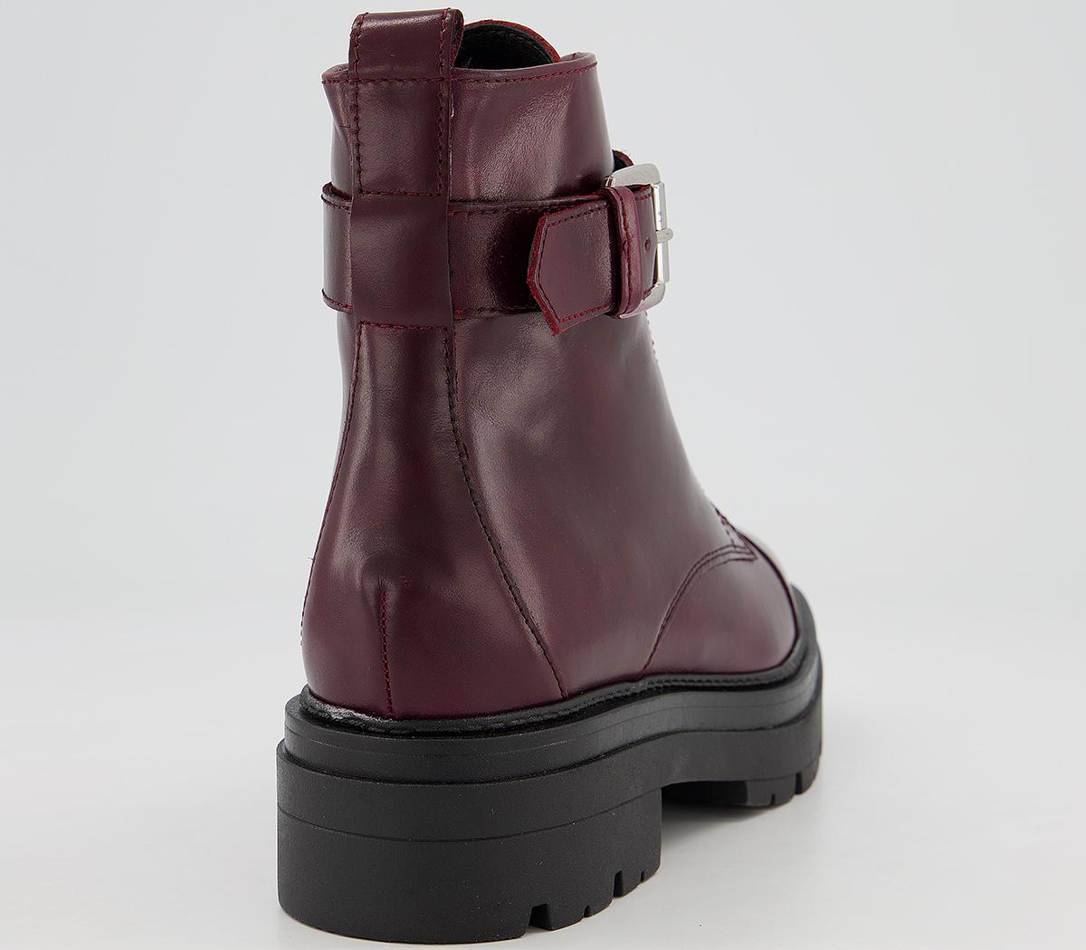 OFFICEAccurate Chunky Lace Up BootsBurgundy Leather