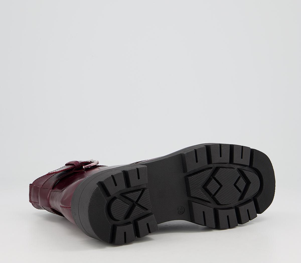 OFFICEAccurate Chunky Lace Up BootsBurgundy Leather