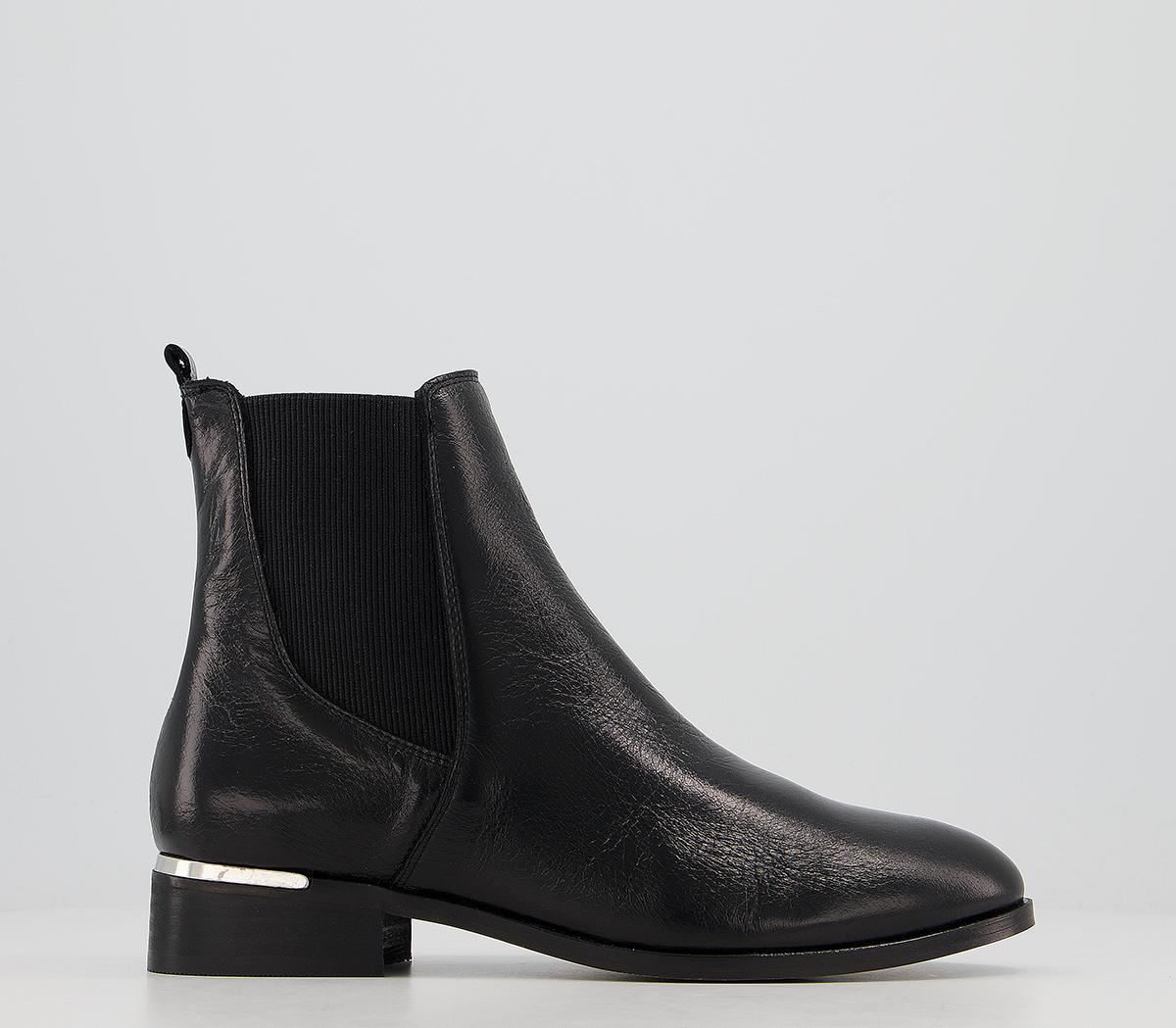 OFFICEAnika Smart Chelsea Boots With Metal ClipBlack Leather