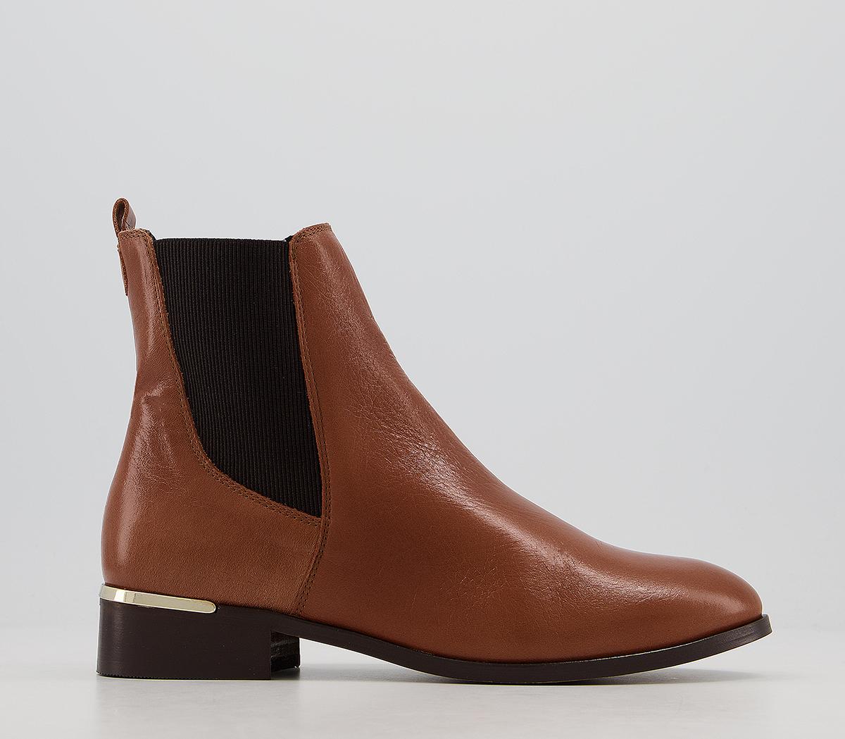 OFFICEAnika Smart Chelsea Boots With Metal ClipTan Leather