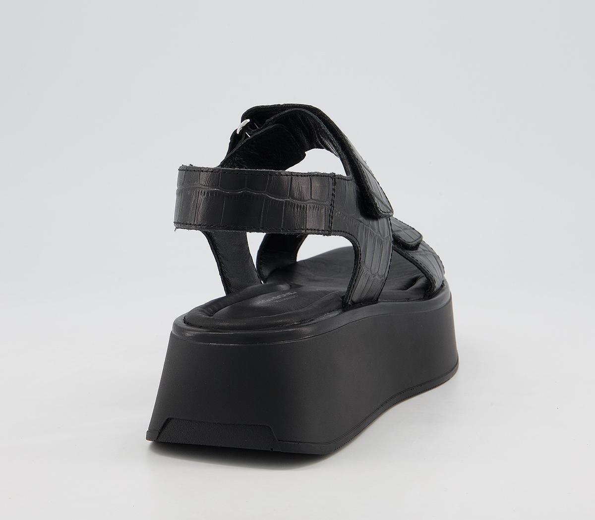 Vagabond ShoemakersCourtney 2 Strap SandalsBlack Croc Embossed
