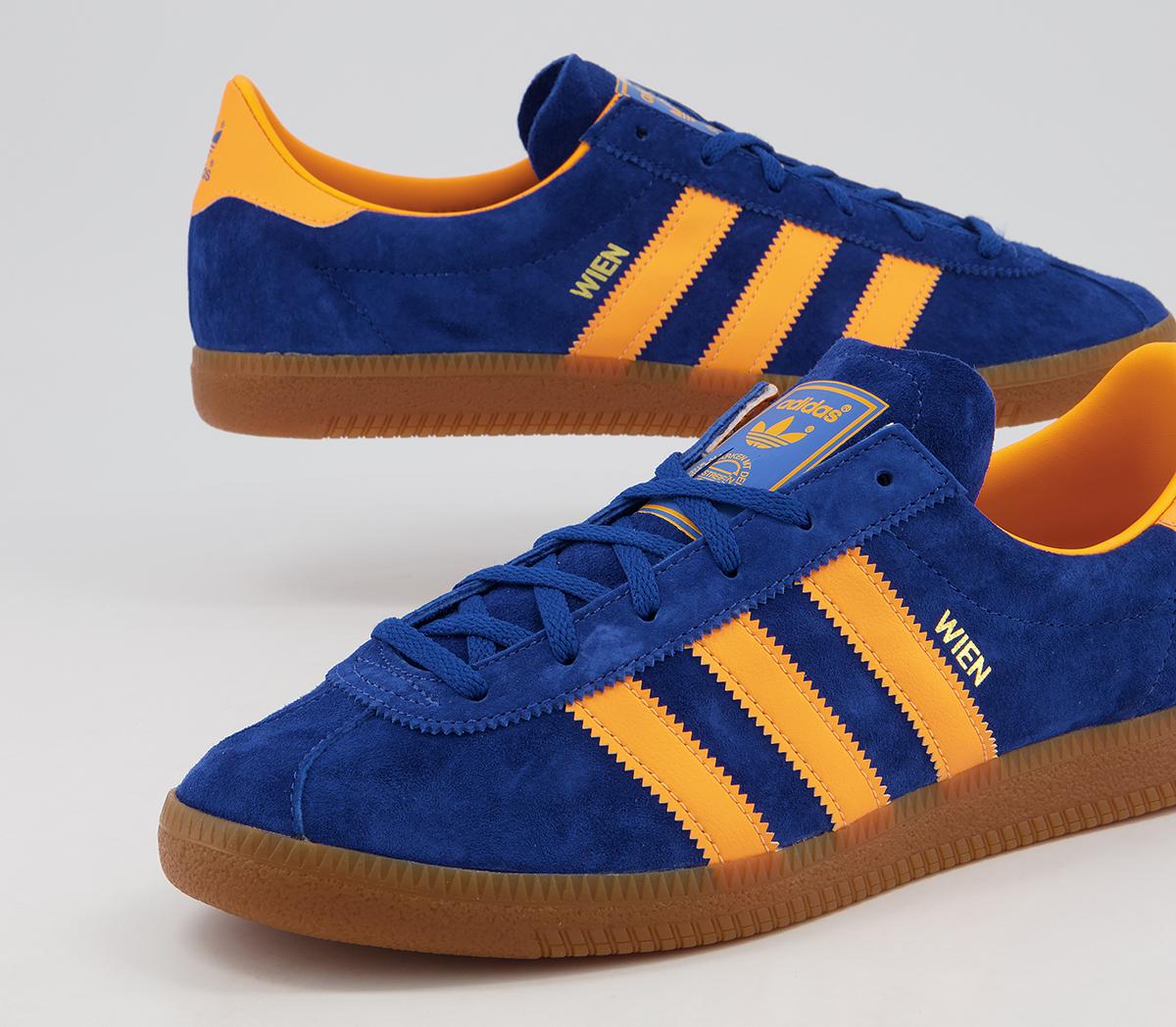 adidas Wien Trainers Ink Flash Orange Bluebird - Men's Terrace