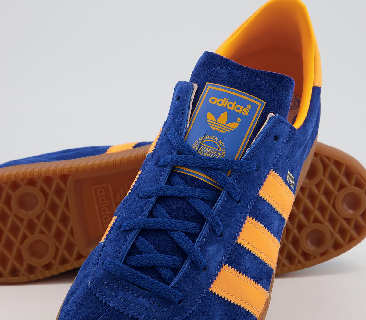adidas Wien Trainers Ink Flash Orange Bluebird - Men's Terrace
