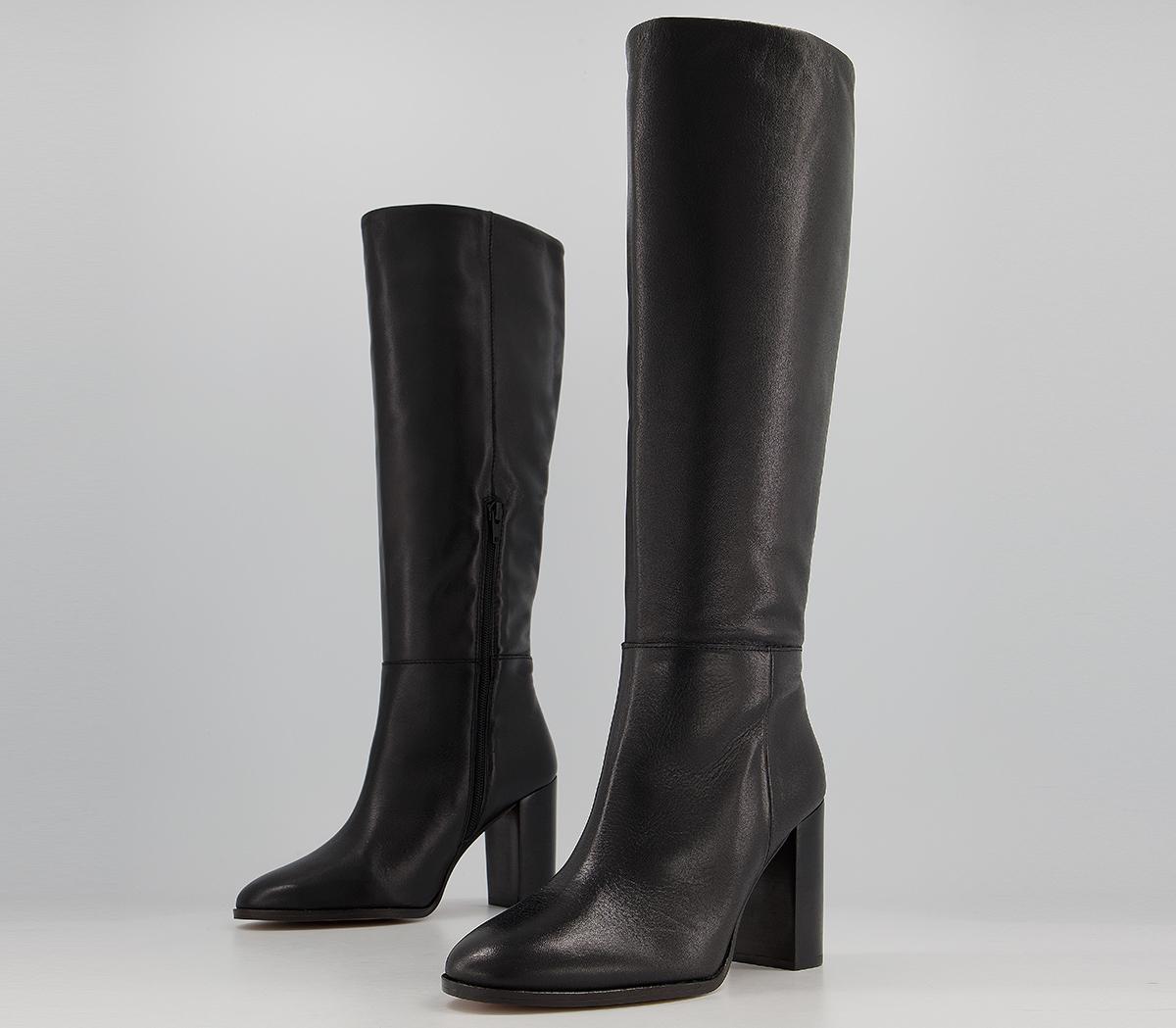 Office Kaitlyn - Block Heel Knee Boots Office Kaitlyn - Block Heel Knee Boots Black Leather