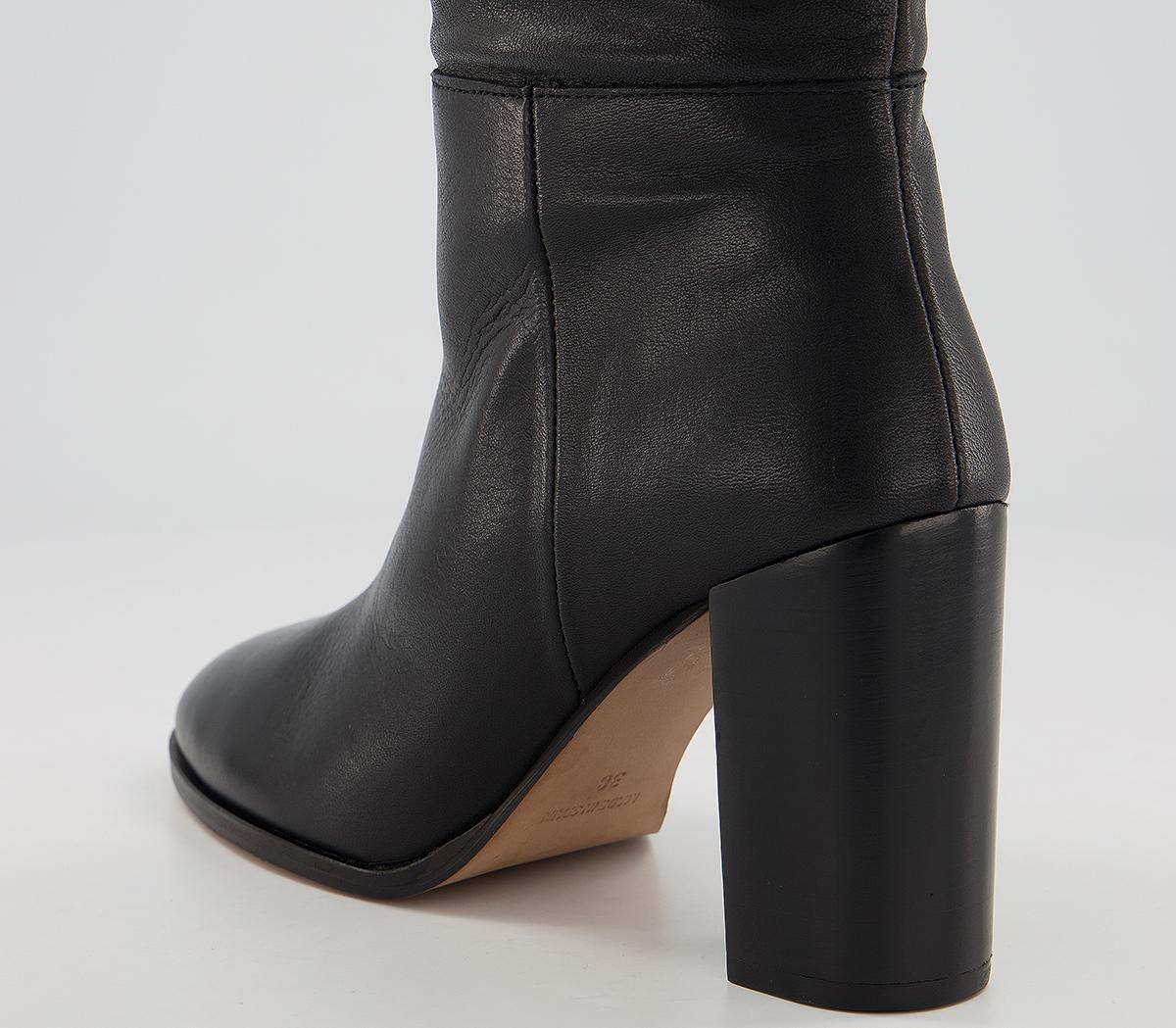 Office Kaitlyn - Block Heel Knee Boots Office Kaitlyn - Block Heel Knee Boots Black Leather