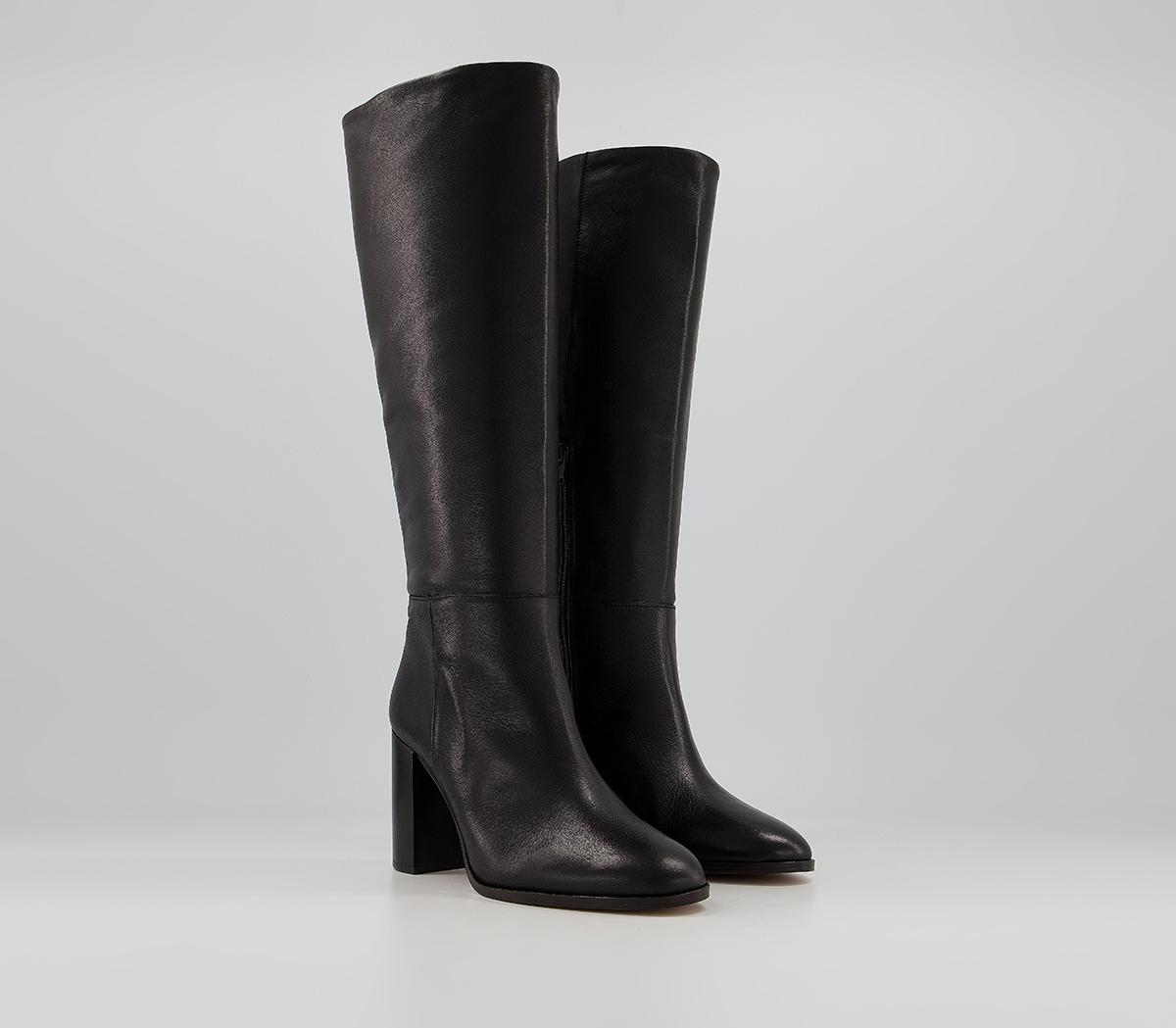 Office Kaitlyn - Block Heel Knee Boots Office Kaitlyn - Block Heel Knee Boots Black Leather