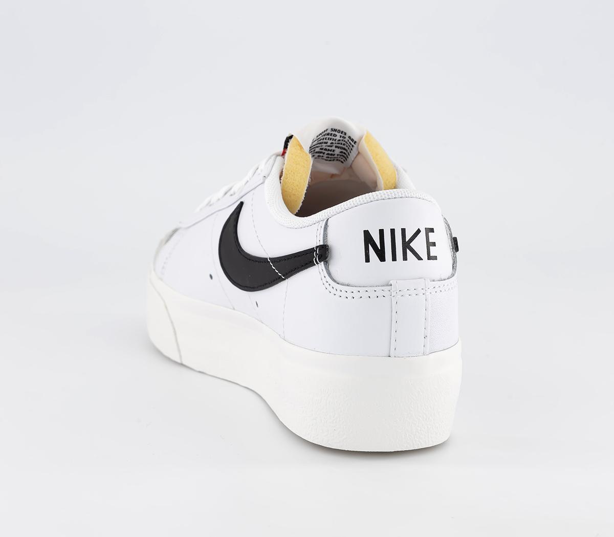 NikeBlazer Low Platform TrainersWhite Black Sail Team Orange