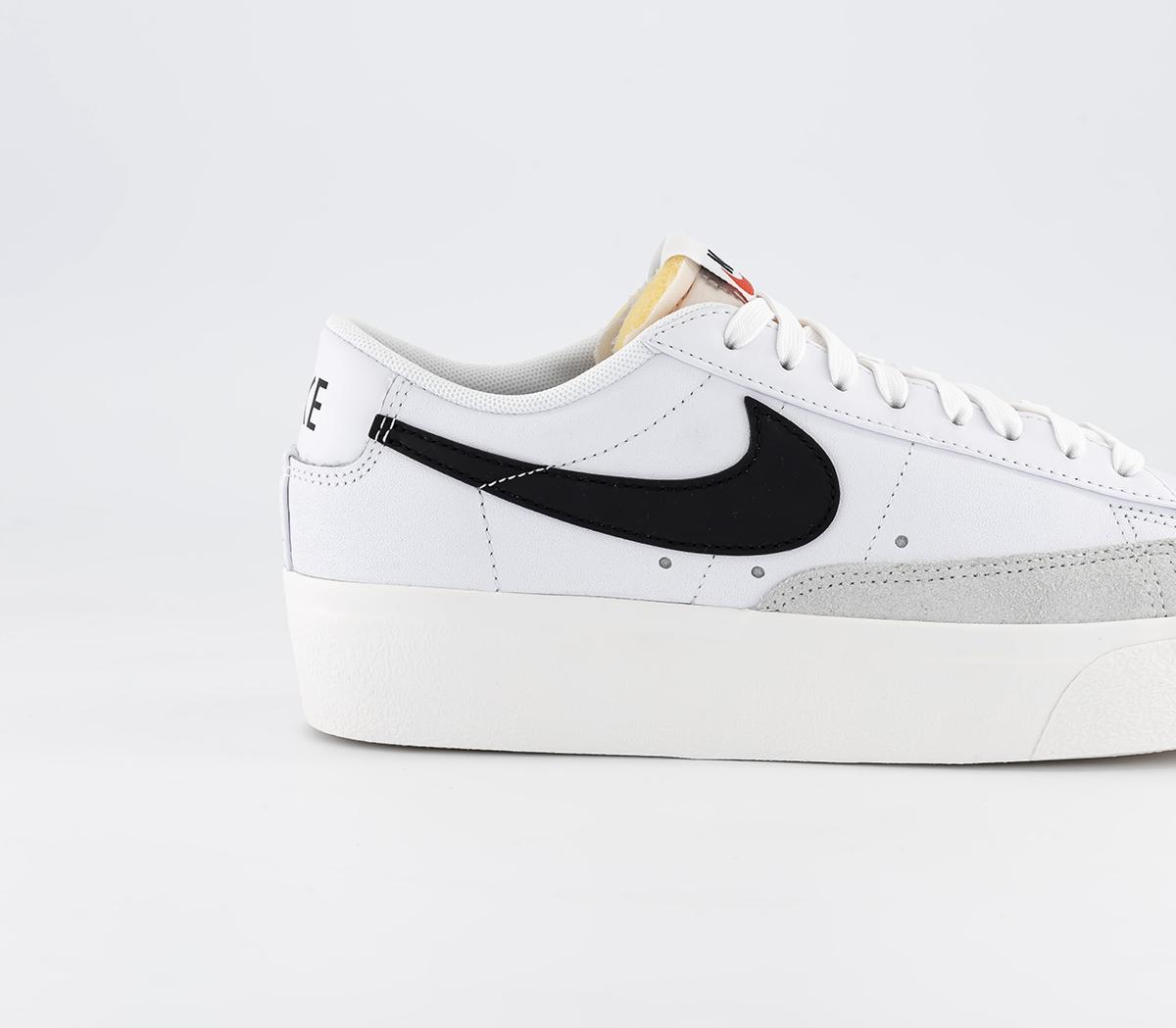 NikeBlazer Low Platform TrainersWhite Black Sail Team Orange
