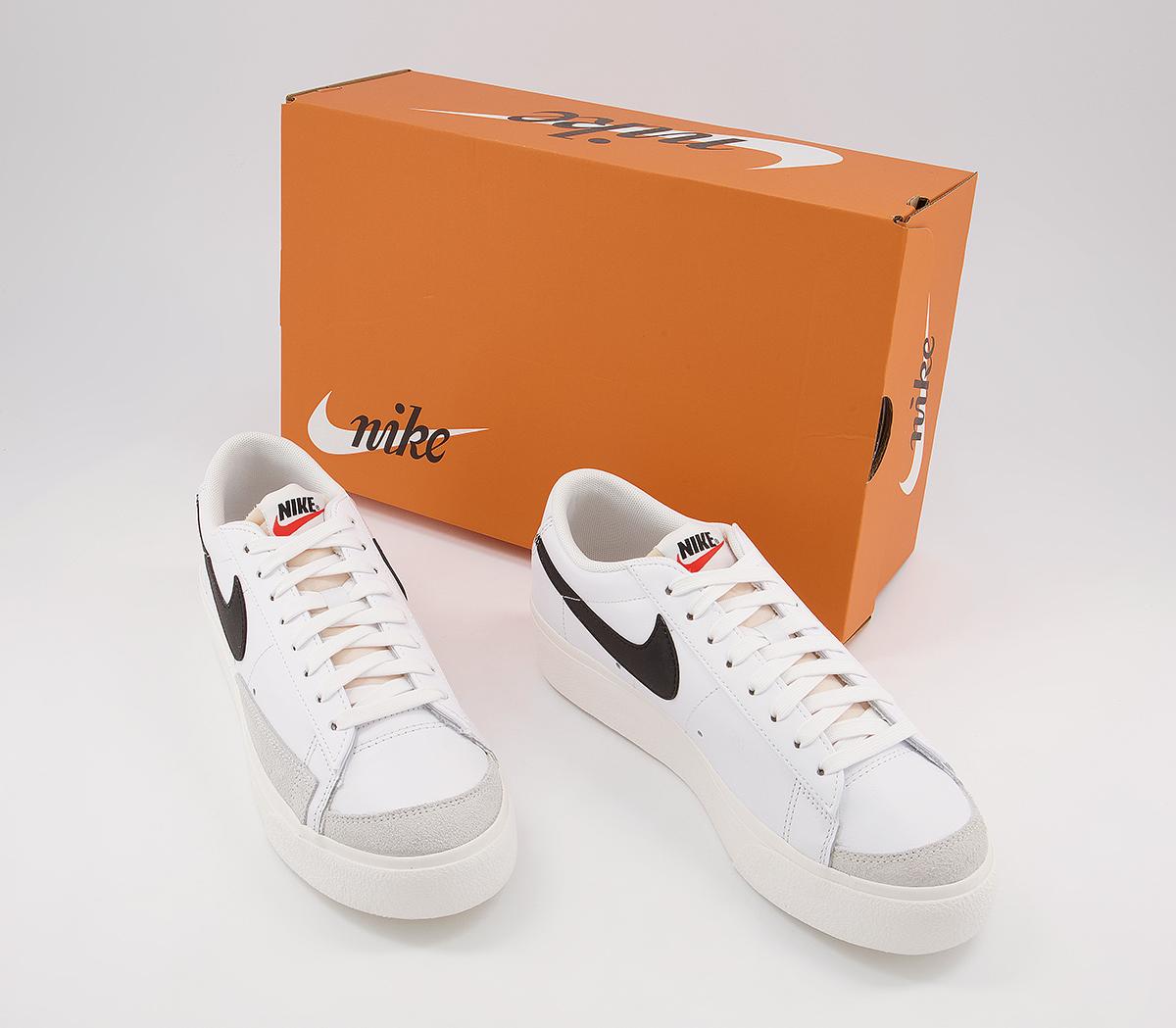 Nike Blazer Low Platform Trainers Nike Blazer Low Platform Trainers White Black Sail Team Orange