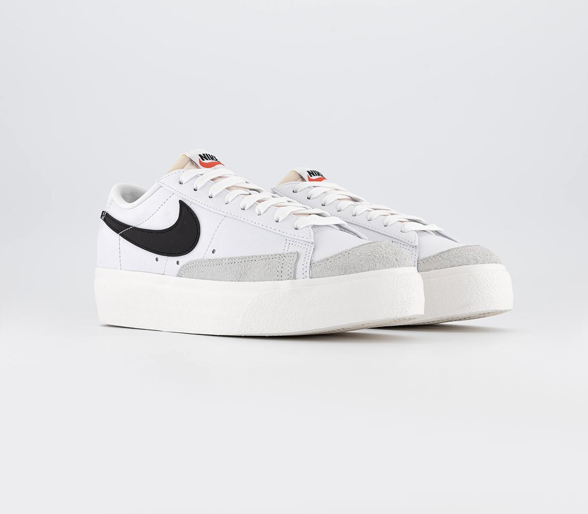 NikeBlazer Low Platform TrainersWhite Black Sail Team Orange
