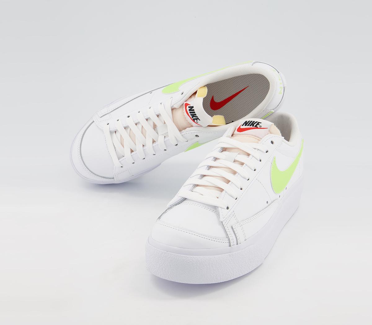 Nike Blazer Low Platform Trainers White Lemon Twist - Nike Blazer