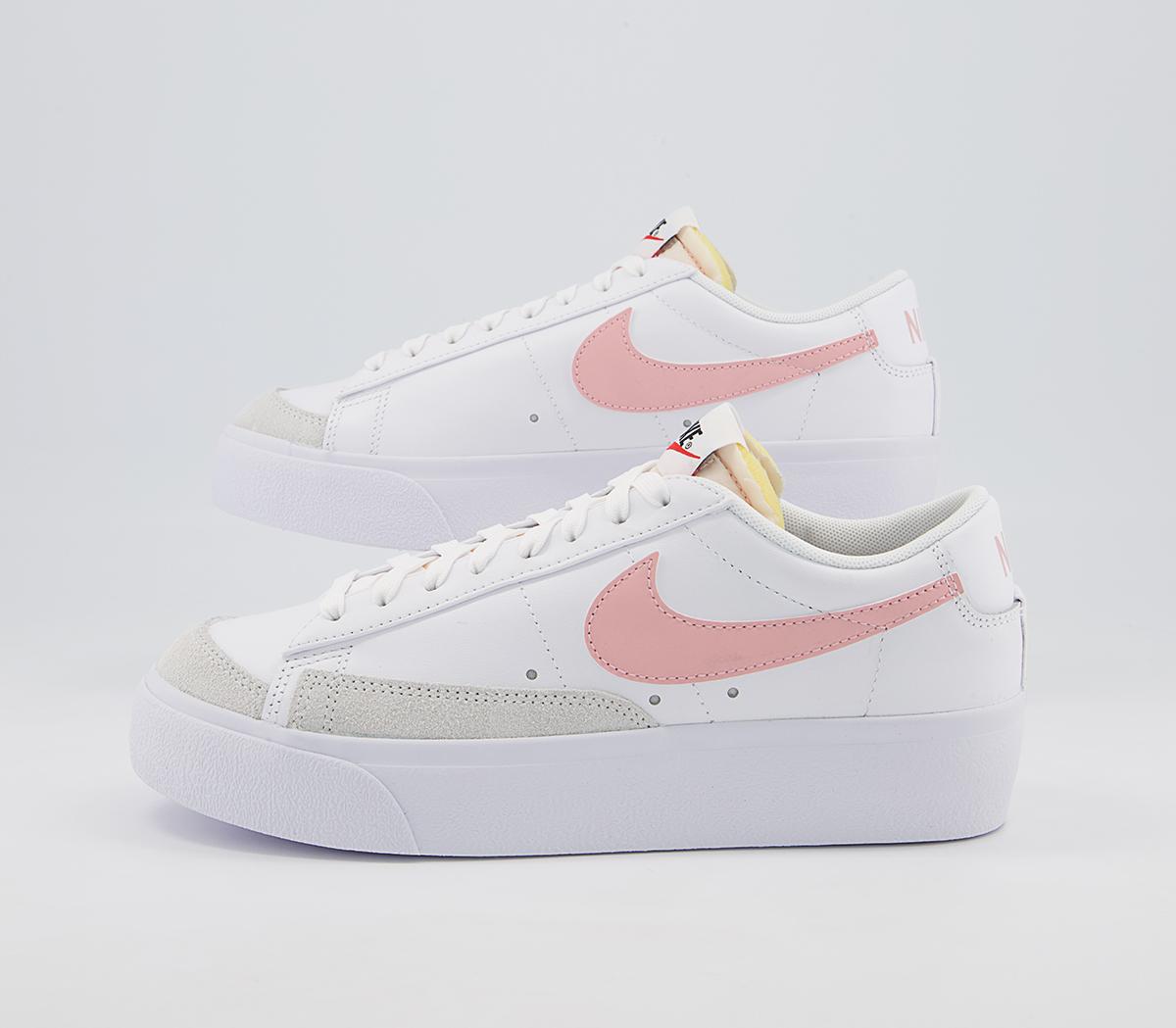 Nike Blazer Low Platform Trainers Nike Blazer Low Platform Trainers White Pink Glaze White