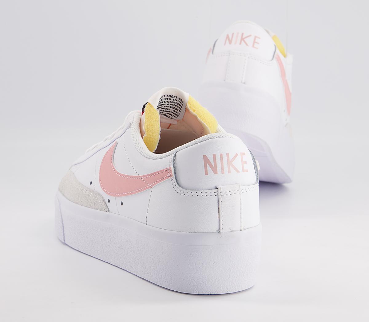 Nike Blazer Low Platform Trainers Nike Blazer Low Platform Trainers White Pink Glaze White