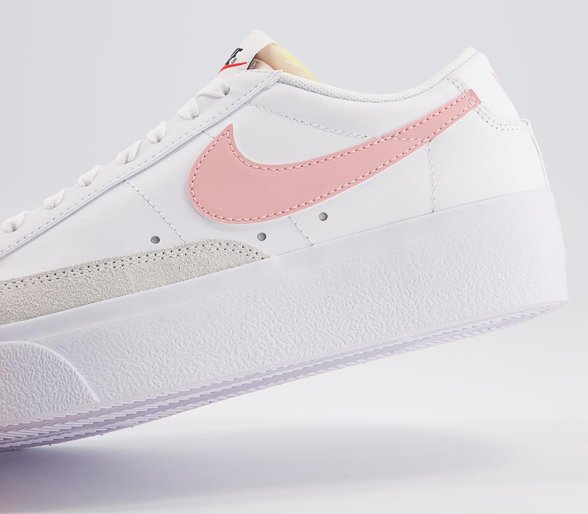 Nike Blazer Low Platform Trainers Nike Blazer Low Platform Trainers White Pink Glaze White