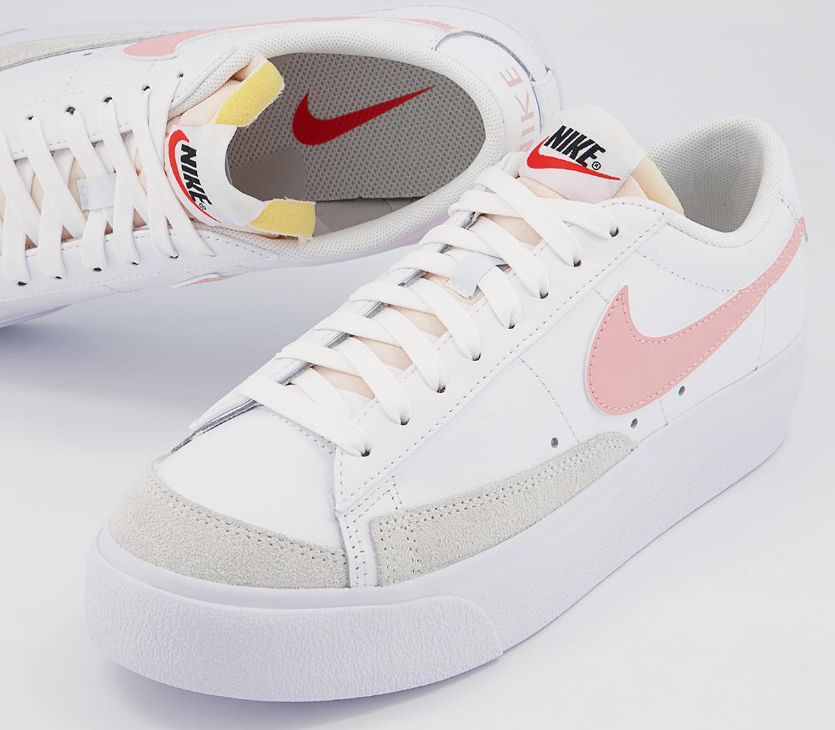 Nike Blazer Low Platform Trainers Nike Blazer Low Platform Trainers White Pink Glaze White