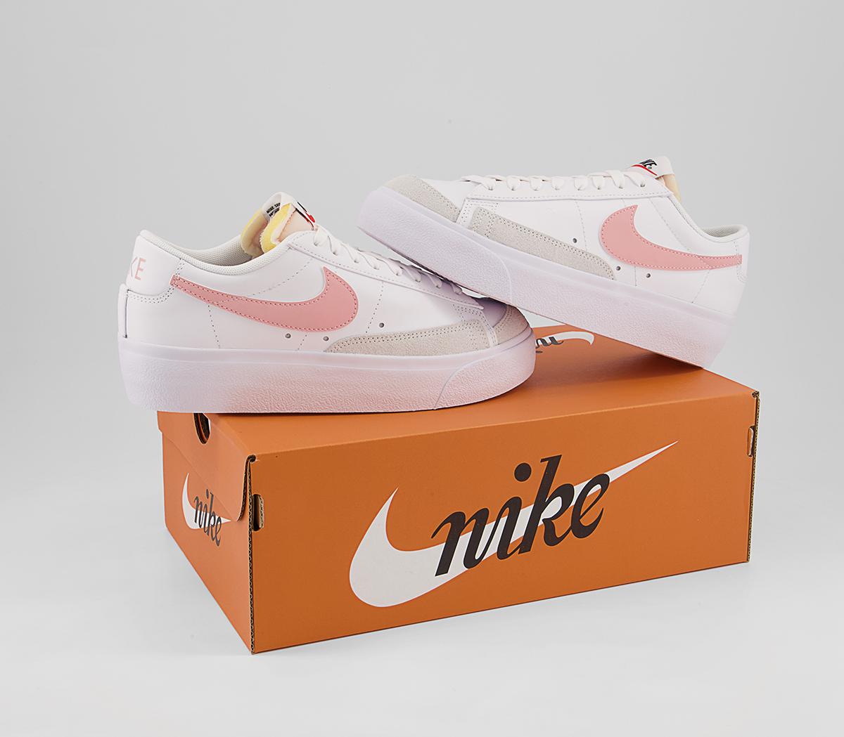 Nike Blazer Low Platform Trainers Nike Blazer Low Platform Trainers White Pink Glaze White