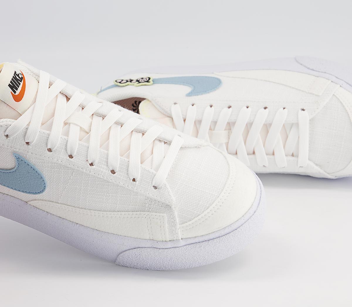 Nike Blazer Low Platform Trainers Nike Blazer Low Platform Trainers White Boarder Blue Pink Oxford