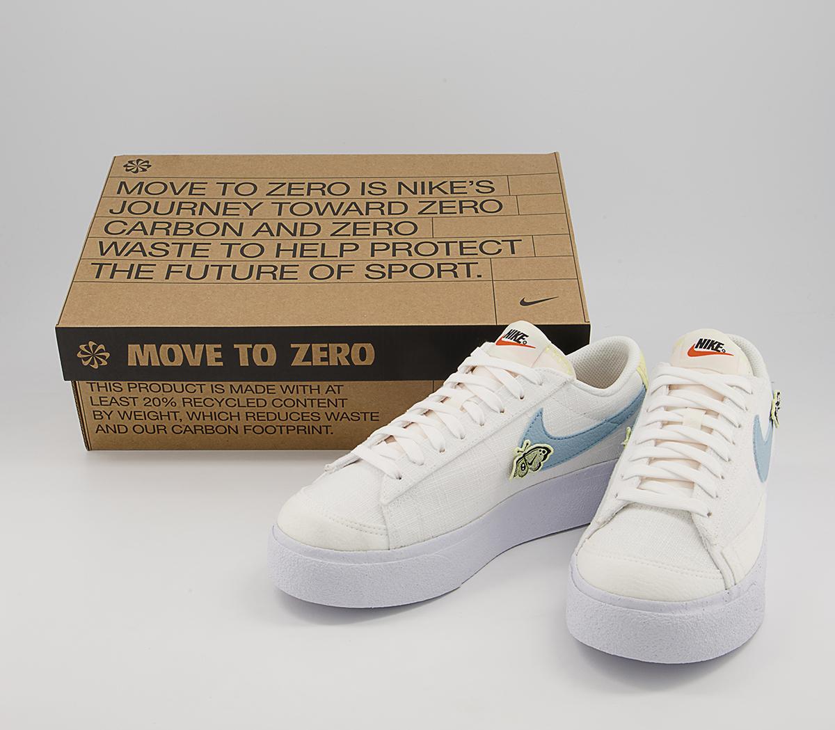 Nike Blazer Low Platform Trainers Nike Blazer Low Platform Trainers White Boarder Blue Pink Oxford
